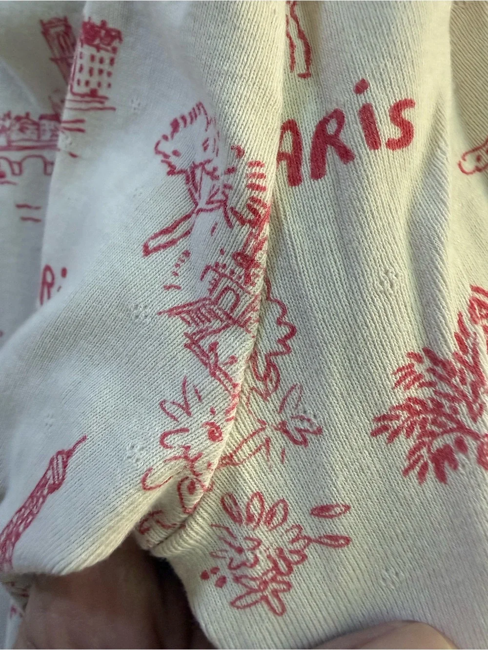 Petit Bateau Paris Eiffel Tower Pink Pointelle Pajamas Set size 10 Girls